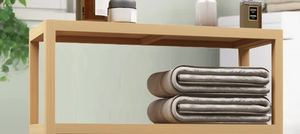 Trendy Wood <b>Storage</b> Cabinet Minimalist Batten Door Open <b>Shelf</b> Floor Standing <b>Cupboard</b> Stand <b>Shelf</b> <b>for</b> Modern Home Office - Product Image 2