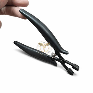 Pinzas para Remover Extensiones de Cabello, Herramienta para Eliminar Pegamento de Queratina, Mordazas Texturizadas de Acero Inoxidable, Herramienta Profesional para Extensiones de Cabello, Mango Negro - Product Image 4