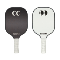 TOPPRO T7027 Nouveau design Ensemble de raquettes de pickleball en fibre de verre Noir et blanc Poignée en PU de qualité supérieure Noyau en polymère alvéolé découpé au laser Cristal