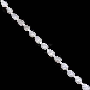 Cuentas de Piedra Lunar Blanca Natural en Forma de Hoja, Talladas a Mano, de 11-12 mm, 8 Pulgadas, para Fabricación de Joyas, Tallados de Piedras Preciosas de Piedra Lunar - Product Image 3