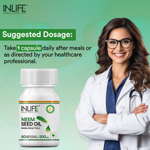 น้ำมันเมล็ดสะเดา INLIFE 500 มก. แคปซูลมังสวิรัติ แคปซูลน้ำมันจากพืช 60 แคปซูลมังสวิรัติ ได้รับการรับรองมาตรฐาน GMP - Product Image 3
