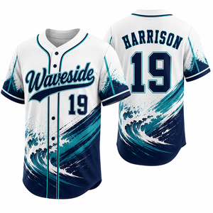 Camiseta de Béisbol a Rayas Hecha a Medida para Hombre, Transpirable, de Secado Rápido, con Impresión por Sublimación Textil, Bordado Personalizado para Ligas Juveniles - Product Image 6