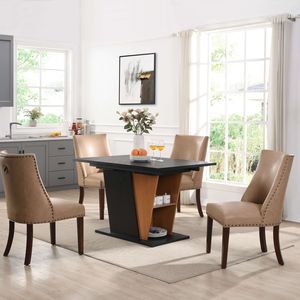 Tavolo da Pranzo Allungabile Moderno da 61,81 Pollici con Vano Portaoggetti Integrato, Struttura in Metallo Robusto e Base in MDF - Product Image 6