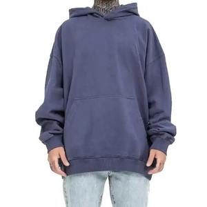 Sweat-shirt à capuche oversize pour homme, couleur unie, coton French Terry, pull décontracté avec poche, vêtement d'automne - Product Image 6