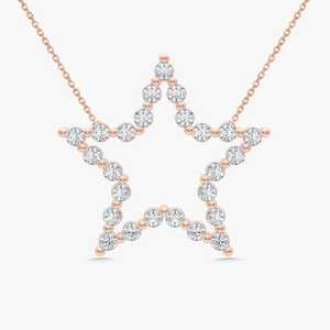 Wholesale 14k Gold Lab Grown Diamond Star Pendant <b>Necklace</b> High Quality Minimalist Fine Jewelry Manufacturer Custom Gold Jewelry - Product Image 5