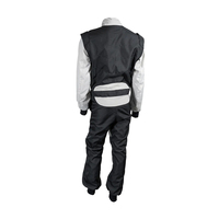 Combinaison de course professionnelle personnalisée noire et blanche pour karting – Vêtements de sécurité pour piste, vente en gros directe du fabricant