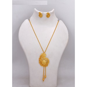 Gold Plated Necklace Set Jewelry Ethiopian Earring Pendant Necklace Set Dubai Women Set Africa India Nigeria <b>Wedding</b> Gift Party - Product Image 6