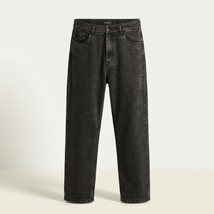 <b>Mens</b> Casual Loose Straight Denim Pants-99% Cotton 1% Spandex <b>Stretch</b> Comfort Enzyme Wash Summer/Autumn Private Label - Product Image 1
