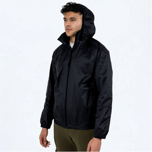 Veste coupe-vent imperméable à fermeture éclair pour homme, sur mesure, grandes tailles, manches longues, à capuche, en polyester - Product Image 2