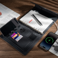 Carnet OEM CARDSILK avec batterie externe, couverture rigide en cuir PU, coffret cadeau, agenda multifonctionnel pour logo personnalisé d'entreprise