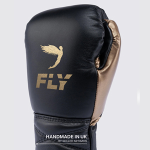 <b>Custom</b> Professional Black Gold Fly Boxing <b>Gloves</b> Genuine Leather Fly Boxing Sparring <b>Gloves</b> Kickboxing Training <b>Gloves</b> - Product Image 5