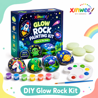 Kit de Peinture sur Pierre Lumineuse Personnalisé pour Enfants – Bricolage Artistique sur Pierre – En Stock – Vente en Gros – Coffret Cadeau Complet