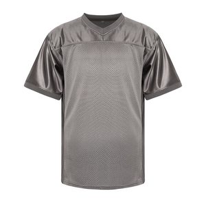 Camiseta de Fútbol de Manga Corta sin Cuello para Hombre, Negra, Transpirable, de Malla, Corte Regular, para Todas las Temporadas, Color Sólido, 100% Poliéster, 3D - Product Image 3