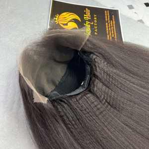 Tissage en lot Remy naturel vietnamien, cheveux crépus lisses, 13x4, 30 pouces, avec Lace Frontal Closure, 3 paquets, 10A, meilleure qualité - Product Image 2