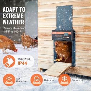 Automatic Chicken Coop Door with <b>Timer</b> <b>Light</b> Sensor Aluminum Remote Control Chicken Coops Opener for Animal Cages - Product Image 6