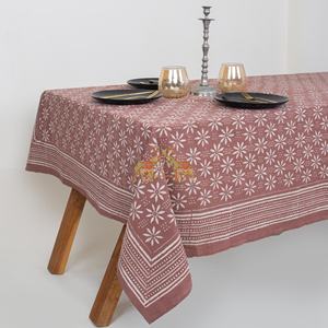 Mantel de Algodón con Estampado Floral Dabu de la India, Cubierta para Mesa de Comedor, Mantel Personalizable para Cocina - Product Image 6