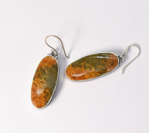 Natural Jasper Dangle <b>Earrings</b> – Elegant Sterling Silver and Banded Jasper - Product Image 5