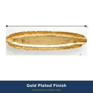 Bandeja de Servicio Ovalada Moderna de Metal Martillado, Ecológica y Duradera, con Diseño de Recogedor de Alimentos de Aluminio para Decoración del Hogar - Product Image 3