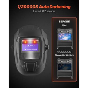 Casco per saldatura auto-oscurante 9,3 x 4,3 cm, alimentato a energia solare, con maschera True Color e 2 sensori di arco, tonalità 4/9 13' - Product Image 3