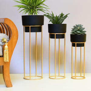 Jardinières pour plantes d'intérieur et d'extérieur & Support de plantes sur pied en métal moderne pour jardin, balcon et salon - Product Image 1