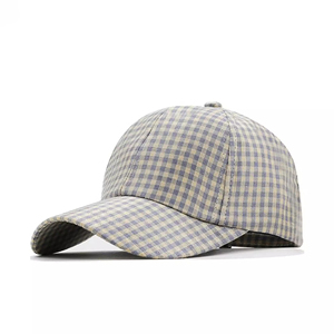 Casquette de baseball unisexe personnalisée avec broderie, motif à carreaux, 6 panneaux, style décontracté et sportif, vente en gros - Product Image 3