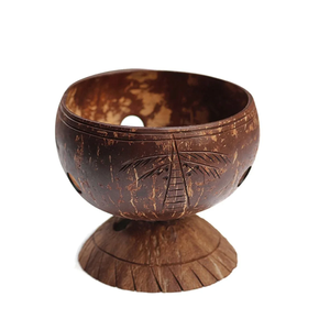 Vaso de coco orgánico creativo con base, tazón de coco para aperitivos, frutas, palomitas de maíz de Vietnam - Product Image 1
