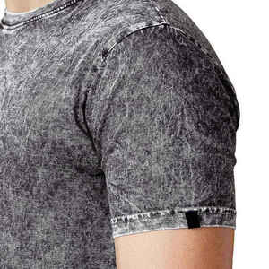 Camiseta de Hombre al por Mayor con Lavado Ácido, Estilo Urbano Hip Hop, 100% Algodón, con Logotipo Personalizable, Oversize Vintage - Product Image 4