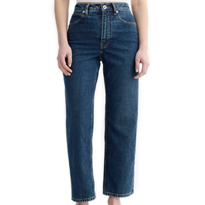 Jean en denim ultra-doux et respirant pour femme, brodé, tissu de qualité supérieure, séchage rapide, couleur unie, décontracté, tendance, coupe évasée, taille haute - Product Image 3