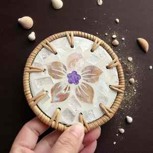 Sous-verre rond en rotin tressé 100 % naturel, résistant à la chaleur, écologique, fait main, pour tasses, mugs, décoration de table et de cuisine - Product Image 6