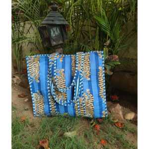 Bolso Tote Floral Acolchado de Algodón 100% Indio para Mujer, Bolso de Hombro de Algodón Hecho a Mano, Bolso Acolchado Estampado, Bolso de Algodón Ecológico - Product Image 3