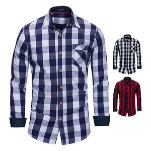 Camisa Casual Elegante con Patrón Cuadrado para Hombre, Manga Larga y Versátil, Camisa a Cuadros para Hombre y Camisas a Cuadros al por Mayor, Personalizadas OEM - Product Image 1