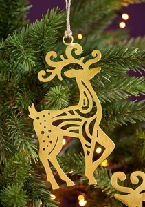 Adornos Colgantes Metálicos de Latón con Forma de Ciervo para Decoración Navideña del Hogar, Venta al por Mayor - Product Image 2