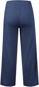 Pantalon large en maille pour femme, bleu uni, coupe ample, avec cordon de serrage, décontracté, longueur intégrale, pour l'automne - Product Image 3