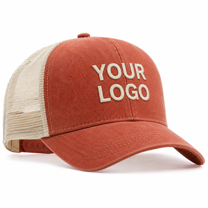 Gorra trucker estructurada con panel trasero de malla fina y parche tejido personalizado, panel frontal de pana, para regalos promocionales, proveedor mayorista - Product Image 1