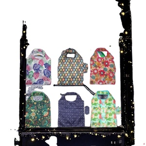 กระเป๋าช้อปปิ้งพับได้แบบกำหนดเองราคาถูก ลายสัตว์ ใช้ซ้ำได้ กันน้ำ ขนาดกลาง ทำจากโพลีเอสเตอร์ 190T พร้อมหูหิ้วยาว - Product Image 3