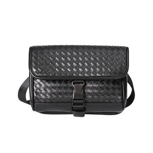 Bolso Bandolera Pequeño de Estilo Nacional de Alta Calidad para Hombre, Informal, de Cuero PU, con Trenzado, Antirrobo, con Hebilla, Ligero para Exteriores - Product Image 1