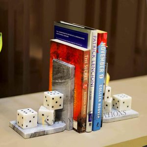 Luxury Marble Dice Decorative <b>Book</b> Holder Set Modern Desk Organizer for Home Office <b>Library</b> Shelf and Study Room Decor - Product Image 5