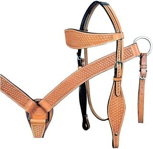 อุปกรณ์ขี่ม้าหนังแท้แบบตะวันตก ตกแต่งด้วยขนสัตว์ถักมือ ทนทาน พร้อมสายบังเหียนโลหะ - Product Image 1