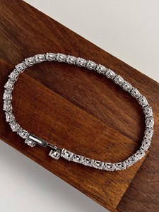 Lovers Moissanite Heart Cut Diamond Tennis <b>Bracelet</b> For Women's 925 Sterling <b>Silver</b> Fine Engagement Proposal Gift For Lovers - Product Image 5