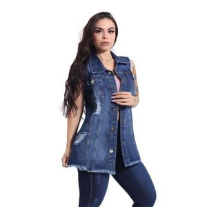 Camisa vaquera de algodón para mujer, blusa de manga larga con botones, cuello vuelto y bolsillos, para uso diario. - Product Image 2