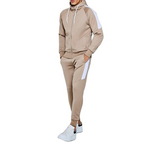 Sudadera con capucha y cremallera de estilo único y ropa de gimnasio para correr, ropa informal para hombre, chándales, tira lateral personalizada con tu logotipo, conjuntos de sudor de algodón 100% - Product Image 1