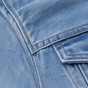Chaqueta Vaquera Clásica para Hombre, Color Azul Claro, Algodón Lavado, Cuello Camisero, Corte Regular, Cierre de Botón, para Otoño - Product Image 3