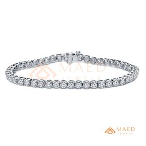 สร้อยข้อมือเทนนิสโมอิสซาไนต์ทรงกลมเงินแท้ 925 สำหรับผู้หญิง เครื่องประดับแฟชั่นหรูหราสไตล์ซานฟรานซิสโก - Product Image 5