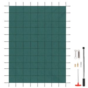 Copertura Verde per Piscina Rettangolare 16*32ft, Resistente e Impermeabile, con Avvolgitore - Product Image 1
