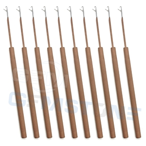 Professional Hair Extension Pulling <b>Hook</b> <b>Tool</b> Metal Handle Crochet Needle for Micro Ring Loop Hair Extensions Weaving Wig Making - Product Image 6