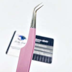 Pinzas para Pestañas LUCKY LASH TOOLS, Color Rosa Claro, Punta de Microfibra Suave de 10 mm, Acero Inoxidable de Alta Calidad, Logotipo Personalizado, Pinzas para Pestañas en Polvo - Product Image 2