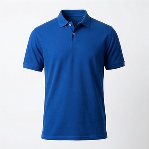 Men's Royal <b>Blue</b> Short Sleeve <b>Polo</b> <b>Shirt</b> Cotton Knitted Casual Breathable Solid Design Regular Fit - Product Image 1