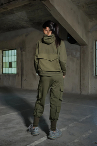Conjunto Deportivo Táctico Personalizado para Mujer, Sudadera con Capucha y Cremallera Extra Grande, Pantalones Jogger, Ropa Deportiva Premium de Felpa - Product Image 2