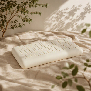 Minimalist Contour <b>Neck</b> <b>Pillow</b> White Solid Color Breathable Hypoallergenic Eco-Friendly Cooling 100% Latex Modern Design Bed - Product Image 3