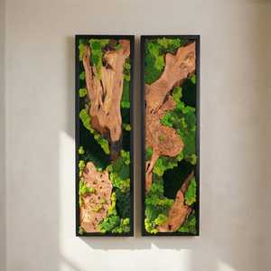 Decoración Moderna con Musgo Preservado, Panel de Madera Natural Artesanal para Pared, Decoración Ecológica de Lujo - Product Image 2